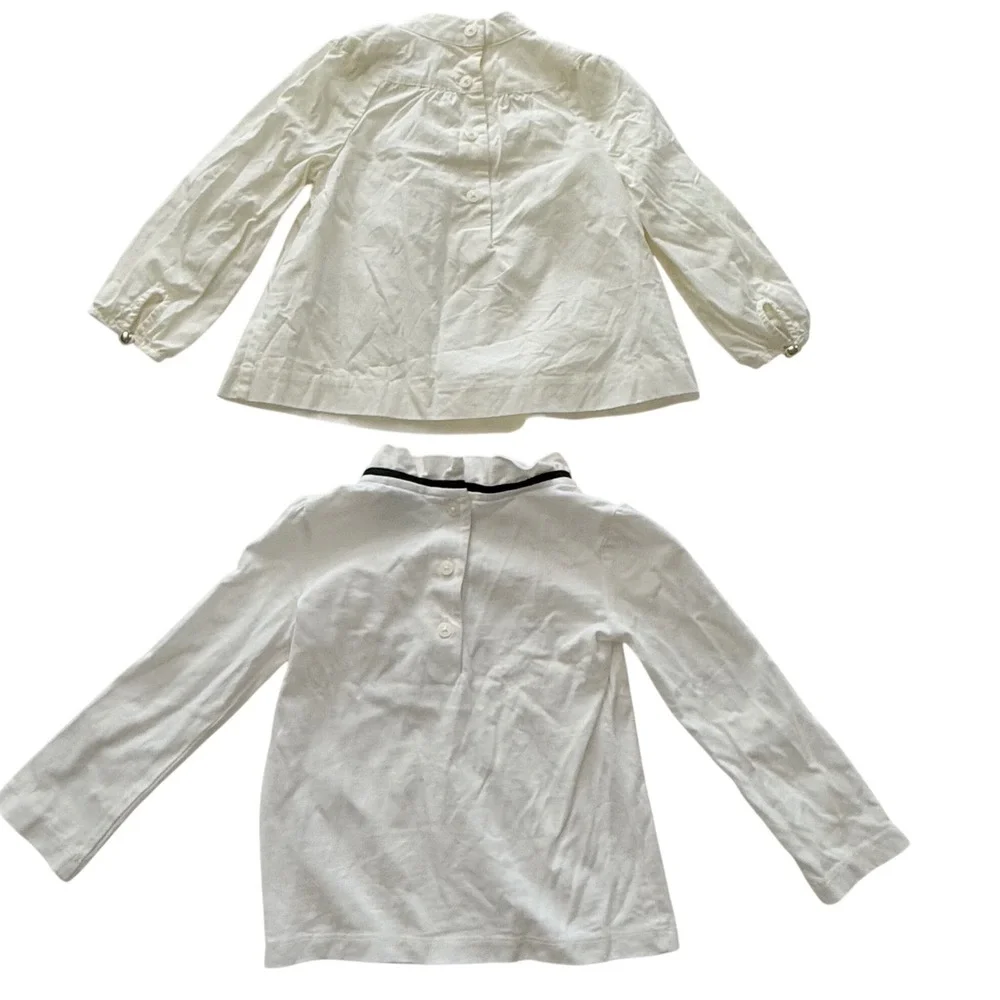 Janie and Jack Toddler Girls Tops Lot 18-24‎ Months Floral Embroidered Ruffle